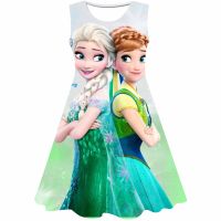 【jeansame dress】 Snow Queen 2ชุดปาร์ตี้ฮาโลวีนสำหรับเด็กผู้หญิง Elsa Princess Dress Frozen 2 Disney Cosplay Carnival Clothing Vestido 1 10 Years