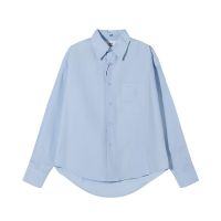 xxSpotxx New Simple Solid Color Casual Long Sleeve Lapel Shirt