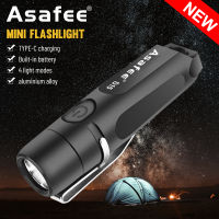 Asafee S15 ไฟฉาย 650LM กันน้ํา IP66 EDC พร้อมคลิปด้านหลัง Type-C ชาร์จ USB สําหรับตั้งแคมป์ ล่าสัตว์