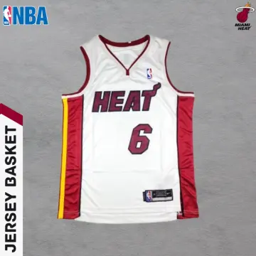 LeBron James 6 Miami Heat NBA Adidas Mens Jersey Black Red Sleeveless XL 50