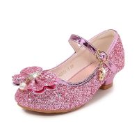 รองเท้าหนังสำหรับหญิงสาวใหม่ Zapatos Niña รองเท้าคริสตัลนุ่มรองเท้าเจ้าหญิงรองเท้าส้นสูงแฟชั่นรองเท้าประสิทธิภาพรองเท้าเด็ก Mary Jane