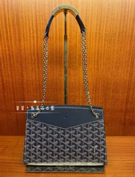 goyard rouette handbag grey canvas grey leather, with dust cover