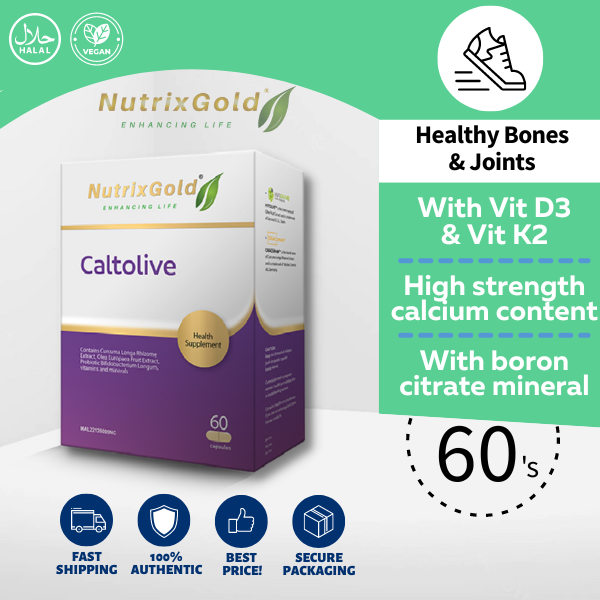 Nutrixgold Caltolive with Vitamin D3 Calcium Vitamin K2 Curcumin Boron