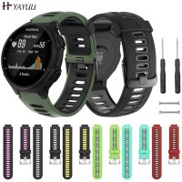 YAYUU สายนาฬิกาข้อมืออะไหล่สำหรับ Garmin Forerunner 735XT 735/220/230/235/620/630,สายซิลิโคนนิ่มสำหรับเปลี่ยนสายสำหรับ Forerunner 235