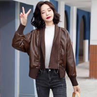 Spot Fast Shipping Sequoia WomenS New Temperament Short Leather Jacket Female Qiudong Versatile Thin Pu Top