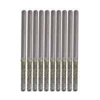 【2023】10x Lapidary Diamond Coated Solid Bits Gems Drilling Needle 2mm Silver