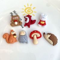 【Cute Deco】Lovely Forest Animals (8 Types) Mushroom / Squirrel / Hedgehog Charm Button Deco/ Cute Jibbitz Croc Shoes Diy / Charm Resin Material for DIY