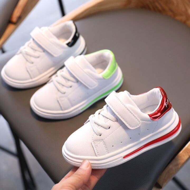 Best Buy♂ Korean White Shoes For Kids Velcro Skate Sneaker Casual Shoes 