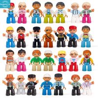 Wt【คลังสินค้าพร้อม】Legoing Duplo Action Figures สมาชิกในครอบครัวตำรวจ Doctor Sportsman ขนาดใหญ่บล็อกอาคาร Diy การศึกษาของเล่นเด็ก1【cod】