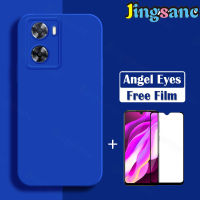 Jingsanc เคส OPPO A57 4G/A77s เคสโทรศัพท์ [กระจกนิรภัยป้องกันเต็มพื้นที่ฟรี] Angel Eyes นุ่มป้องกันกล้องปลอกซิลิโคนกันกระแทกฝาครอบฝาหลัง