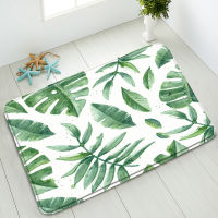 Tropical Plants Green Leaves Floor Mats Bathroom Non-Slip Mat Kitchen Living Room Bedroom Doormats Cars Washable Home Decor