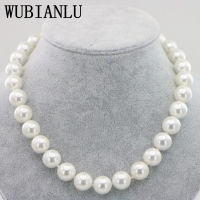 WUBIANLU 14mm Black White Sea South Shell Pearl Necklace 18 Inch Magnetic Buckle Fashion Women Necklaces Jewelry