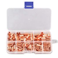 250Pcs GT Copper Connecting Pipe Wire Joint Small Copper Tube Terminal Cable Lug Bootlace Ferrule Accessories