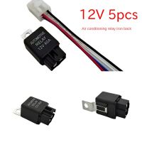 5Piece 40AMP DC Car A/C Relay Headlight Relay Fan Relay and Harness 14 AWG Wires 4PIN Automotive Relay 12V