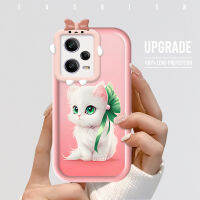 Mop Mall สำหรับ Redmi Note 12 4G Note 12 5G Note 12 Pro 5G เคสโทรศัพท์ตาแมวขนาดใหญ่ลายการ์ตูนเคสป้องกันการกระแทกนิ่มสำหรับเลนส์มอนสเตอร์ขนาดเล็ก