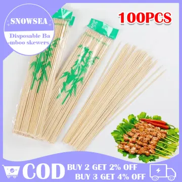 90Pcs Bamboo Skewer Sticks 6/8/10/12inch Natural Wood Barbecue