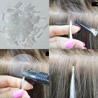 【cw】 500pcs Hair Extensions Shrink Tubes adhesive Transparent Color Fusion Accessories tools 1