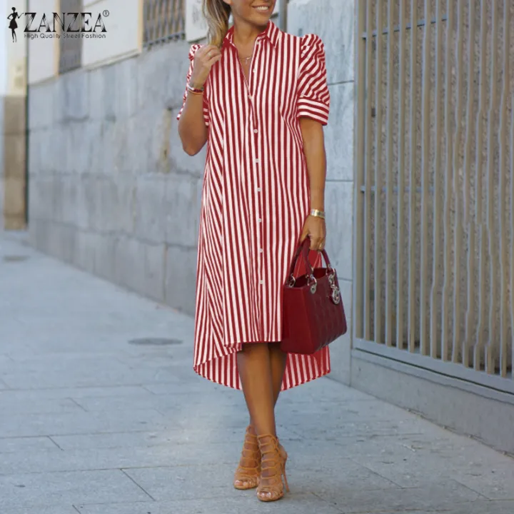 casual midi shirt dress