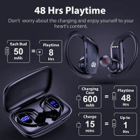 Wireless Headphones with Microphone Waterproof Bluetooth Ear Hook Earphones Stereo Gaming Noise Cancelling Headset Earbuds Gamer