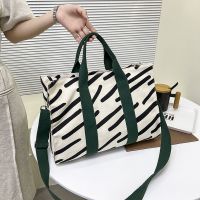 [COD] Canvas womens bag 2022 new contrasting zebra large capacity ladies shoulder travel casual Messenger