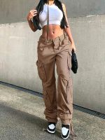 【YD】 Womens Jeans Pants Denim Trousers Baggy Wide Bottoms Streetwear Waist Straight Leg