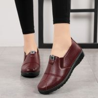 Leather Women Casual Shoes Desiger Sneakers Lightweight Moms Moccasins Slip-on Ladies Loafers Oxford Shoes Women Zapatos Mujer