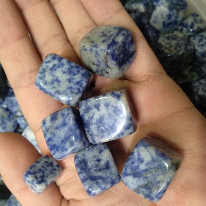 คริสตัลจุดสีฟ้าธรรมชาติ100กรัมหินควอตซ์รักษาจักระ