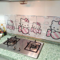 Hello Cartoon Removable Waterproof Kitchen Oil Proof Tile Sticker Stove Oil Fume Sticker Kt Cat Wall Sticker Home Decor