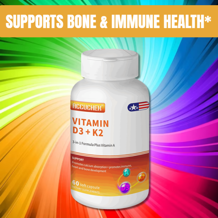 Vitamin D3 K2 Vitamin Combination Absorption K2 D3 Vitamin Supplement Supports Immune System