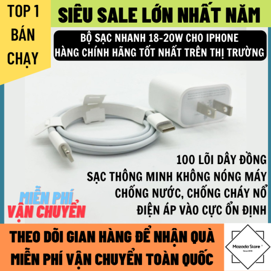 Dây sạc nhanh và củ sạc nhanh 18 - ảnh sản phẩm 1