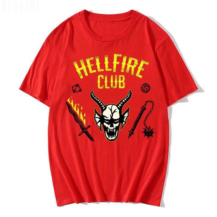 hellfire-club-tshirt-strange-stuff-4-pattern-cotton-high-quality-summer-black-sleeve-gildan-shirt