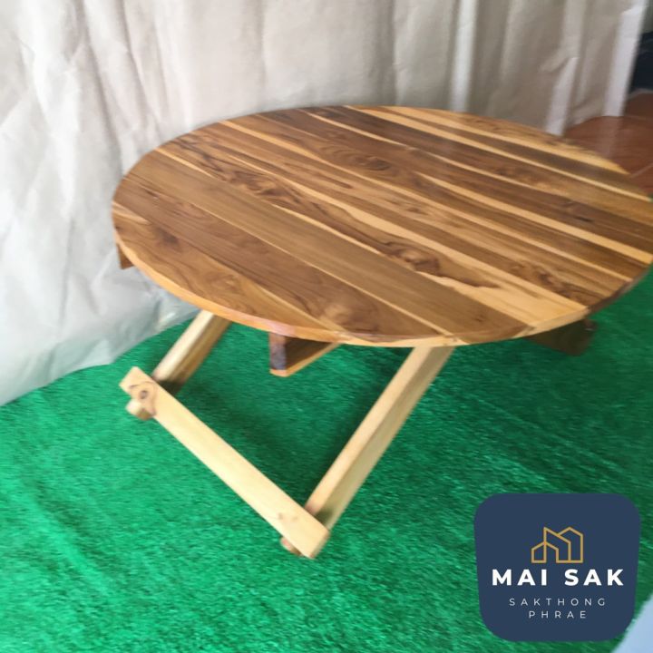 โต๊ะพับได้-โต๊ะพับญี่ปุ่นทรงกลม-พับได้-เคลือบสีแล้ว-ขนาด-กว้าง-70-เซนติเมตร-ยาว-70-เซนติเมตร-สูง-30-เ