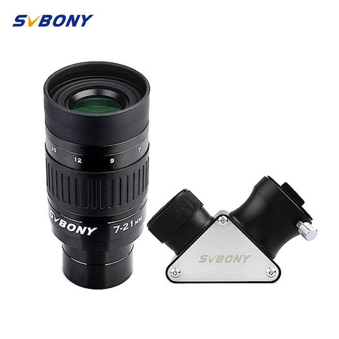 SVBONY SV135 Telescope Zoom Eyepiece 7 to 21mm Bundle with 90 Degree