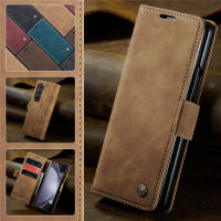 เคสฝาครอบช่องเสียบบัตรกระเป๋าสตางค์หนังกันกระแทกสำหรับ Samsung Galaxy Z Fold4 Fold5 5G 2022 2023