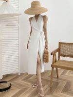 New Summer ashion Sleeveless y Tank Dress Ladies Slit Club Celebrity Evening Runway Party Dresses