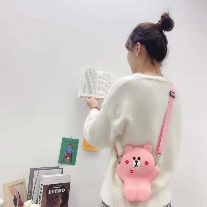 TAS SELEMPANG BERUANG COKLAT KARAKTER LUCU | Lazada Indonesia