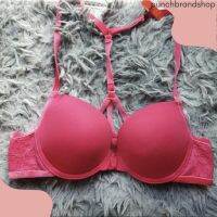 wacoal ตัดป้าย ตะขอหน้า มีฟองน้ำ ดันทรงหนากลาง 32A32B 34A 36B สีชมพู