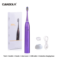 CANDOUR แปรงสีฟันไฟฟ้าระบบโซนิก CD-5168,แปรงสีฟันชาร์ทได้ IPX8กันน้ำได้มีโหมดเปลี่ยนหัวเครื่องชาร์จ USB ได้15โหมด