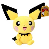 ตุ๊กตานุ่มพิเศษคริสตัล Pikachu Pichu นอนตุ๊กตาน่ารักภาพอนิเมะตุ๊กตาโมเดลของขวัญคริสต์มาสเด็กจี้ของเล่น