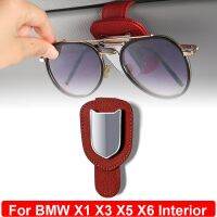 shangdjh For BMW X1 X3 X5 X6 Red Leather Interior Storage Clip Mini Sunglass Fastener Ticket Sun Visor Eyeglass Holder Car Accessories