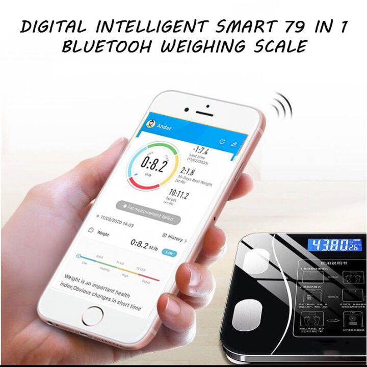 Digital intelligent smart 79 in 1 Bluetooth weighing scale English