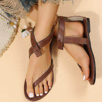 2023 Summer New Summer Flat Bottom Cork Sandals Womens Belt Buckle Comfortable