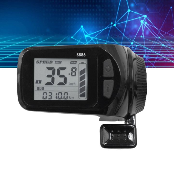 24v-36v-48v-60v-s886-e-bike-lcd-display-36v-350w-sine-wave-lithium-battery-controller-thumb-throttle-for-electric-bike-e-scooter-5pin
