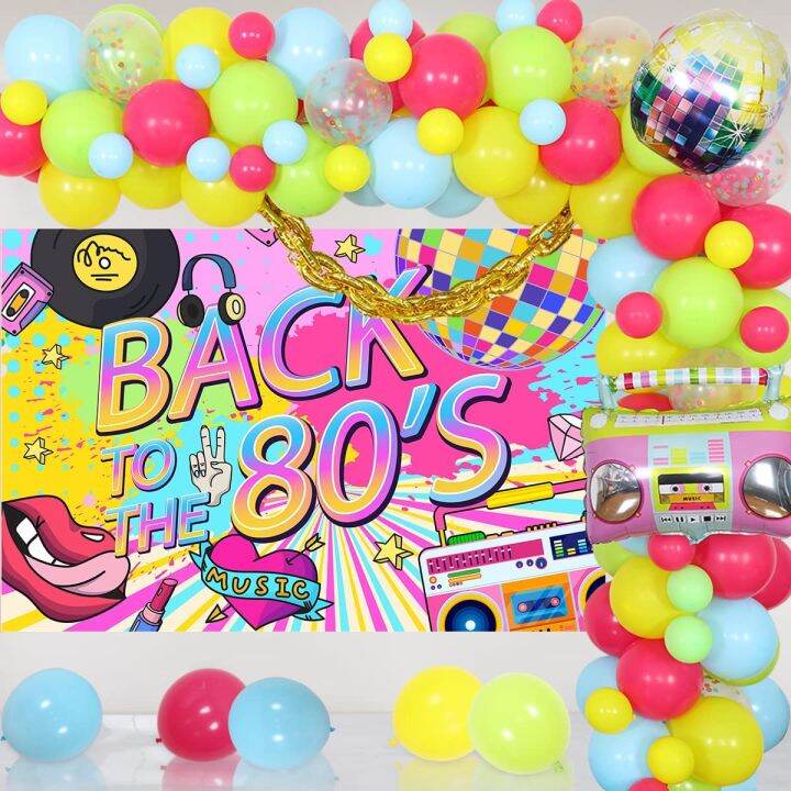 Sursursurprise 80's Party Decorations, Hip Hop Disco Party Decorations