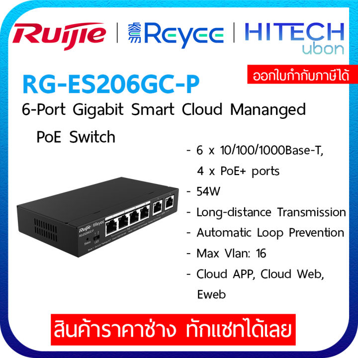 ประกัน-3ปี-ruijiereyee-es205gc-es206gc-es209gc-es218gc-gigabit-smart-cloud-mananged-poe-switch-สวิต-พีโออี-ควบคุมผ่านคลาวด์-kit-it