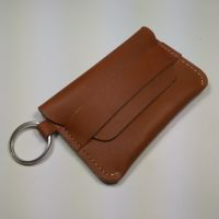 Motorcycle Car Key Chain Genuine Leather Wallet Simple tan Color