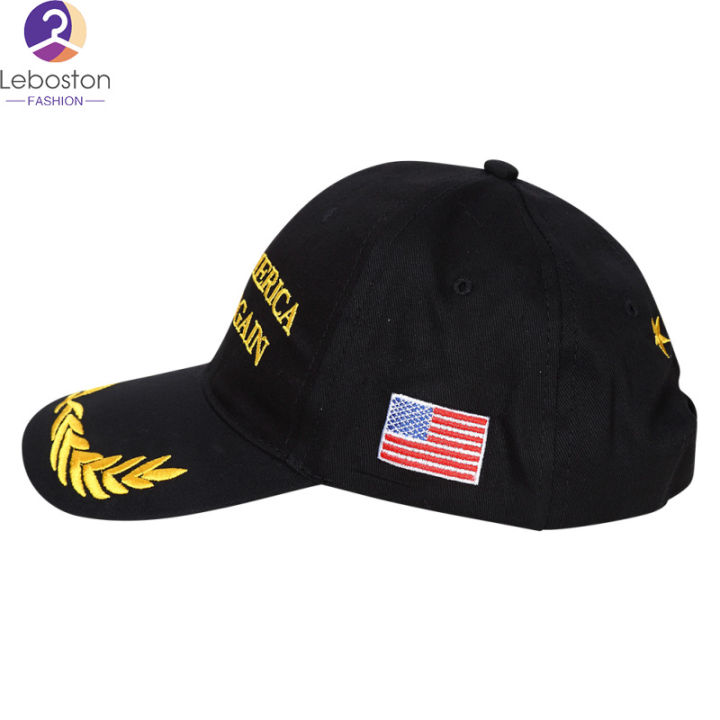 หมวก-leboston-hat-make-america-great-again-หมวก-donald-trump-2016หมวกเบสบอลแบบปรับได้ของ-republican-unisex-adult-black-peace