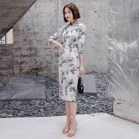 【 Bebo 】2023 Summer New Improved Modern Medium Long Fresh Cheongsam Little Girl Daily White Qipao Asian Oriental Dresses for Women