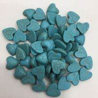 100pcsLot Top Quality Natural Semi Precious Cabochons T-urquoise Color Heart Love Shape Gem Stone Turquoises Howlite Flatback