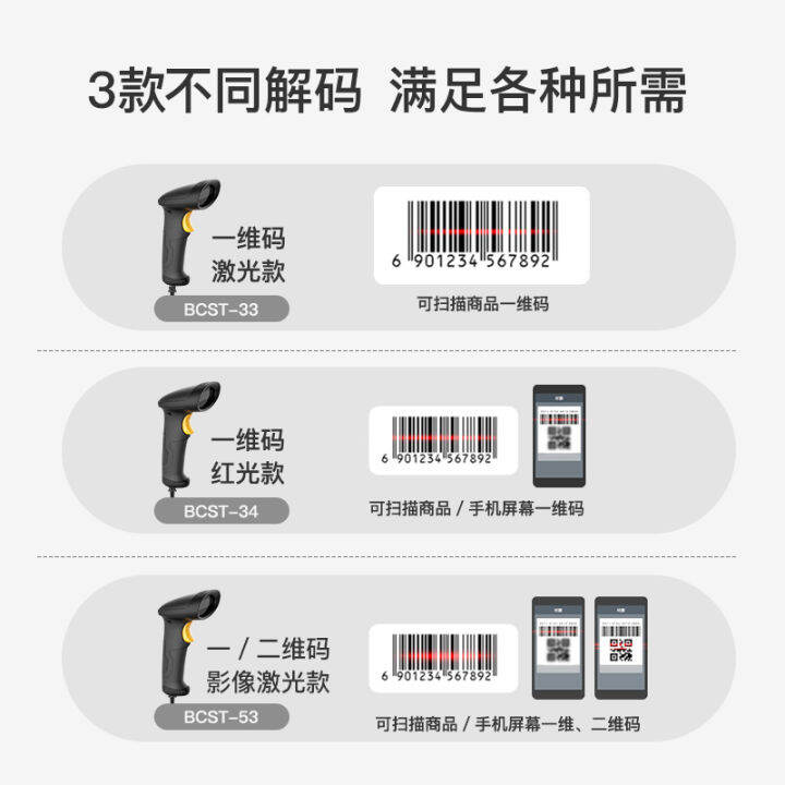 Inateck wired twodimensional scanning code gun goods barcode scanner